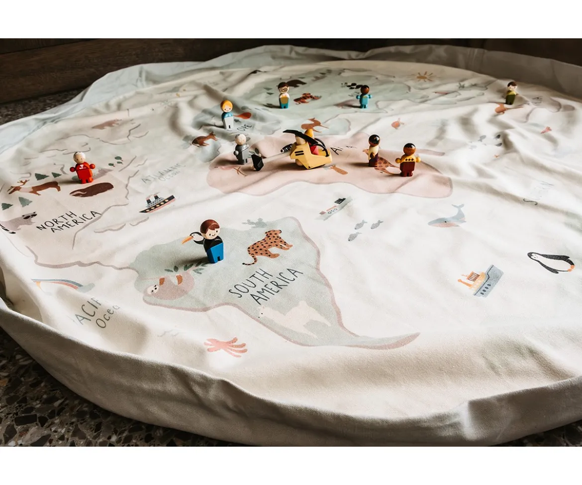 Saco Reversible Play & Go Noomad Worldmap Colour