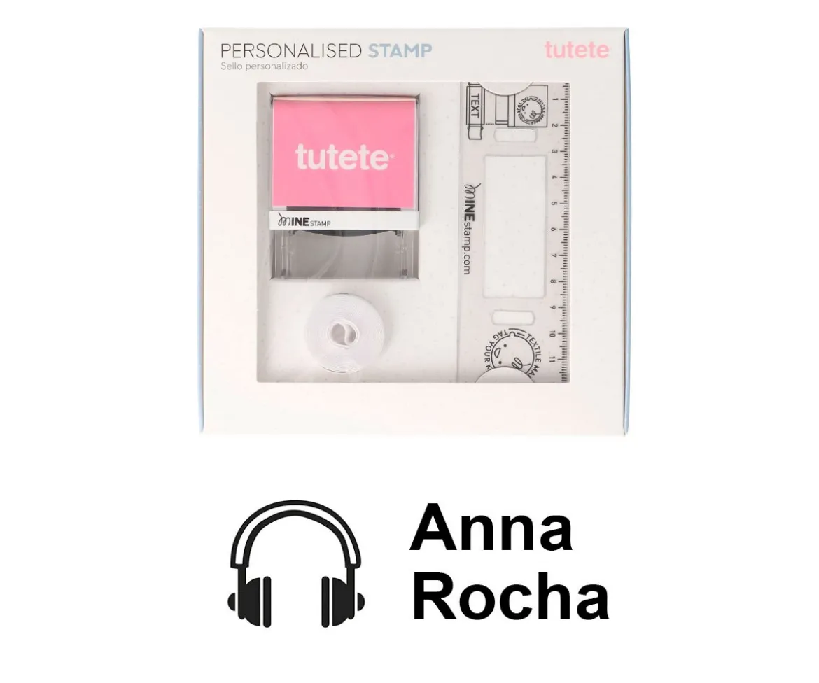 Sello Personalizado Auriculares + Cinta Blanca para Ropa Oscura