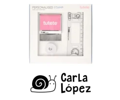 Sello Personalizado Caracol + Cinta Blanca para Ropa Oscura