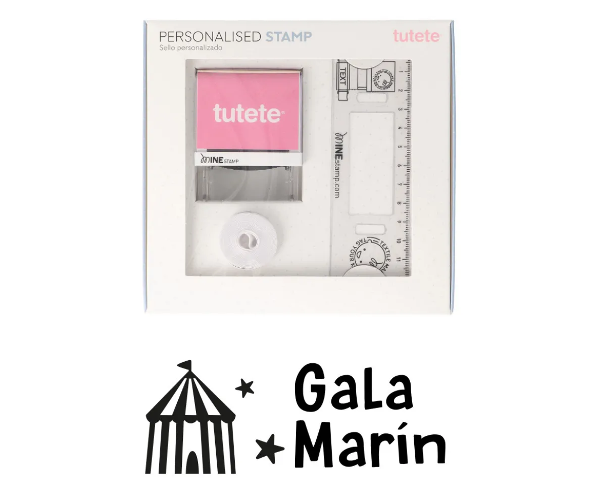 Sello Personalizado Circus Show + Cinta Blanca para Ropa Oscura