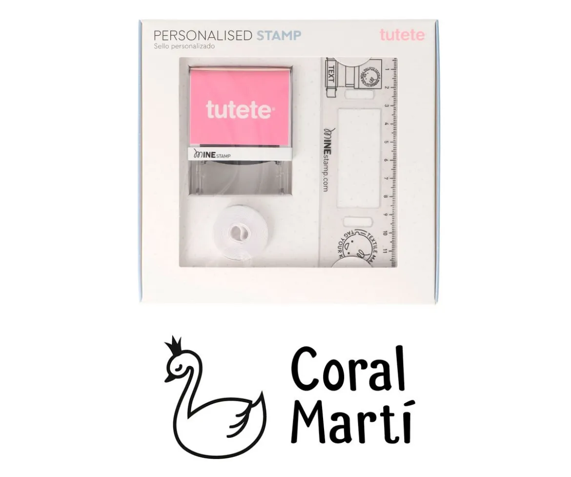 Sello Personalizado Cisne + Cinta Blanca para Ropa Oscura