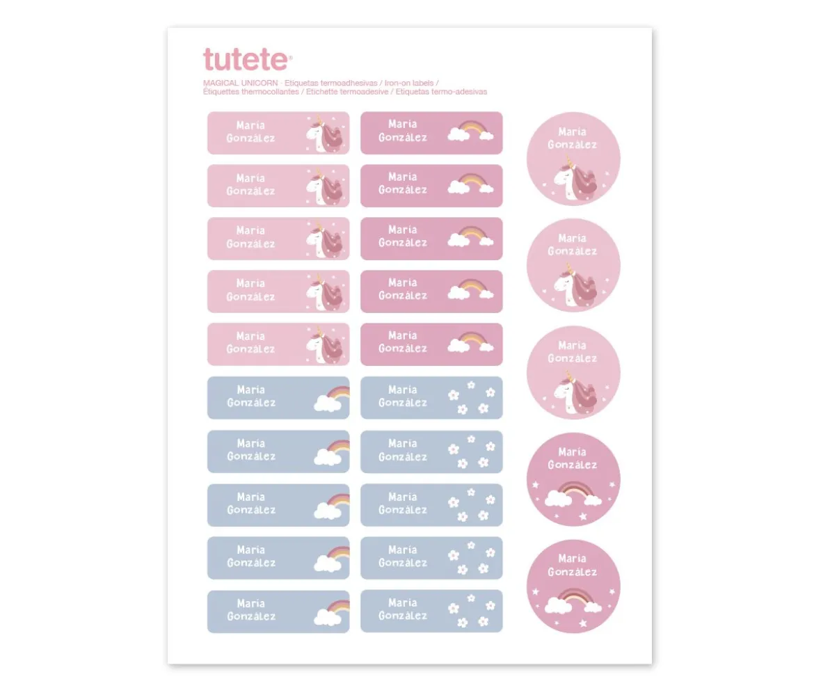 Sello Personalizado + Combinado Termo y Pegatinas Magical Unicorn