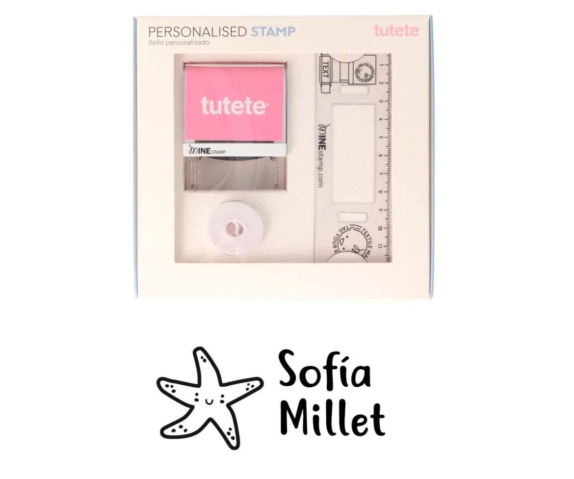 Sello Personalizado Estrella + Cinta Blanca para Ropa Oscura
