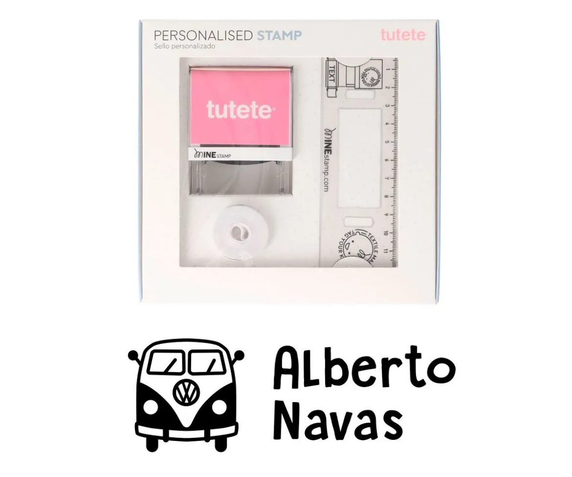 Sello Personalizado Furgoneta + Cinta Blanca para Ropa Oscura