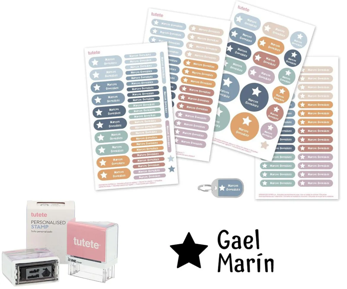 Sello Personalizado Gran Estrella + Combinado Termo y Pegatinas Atardacer Estrella