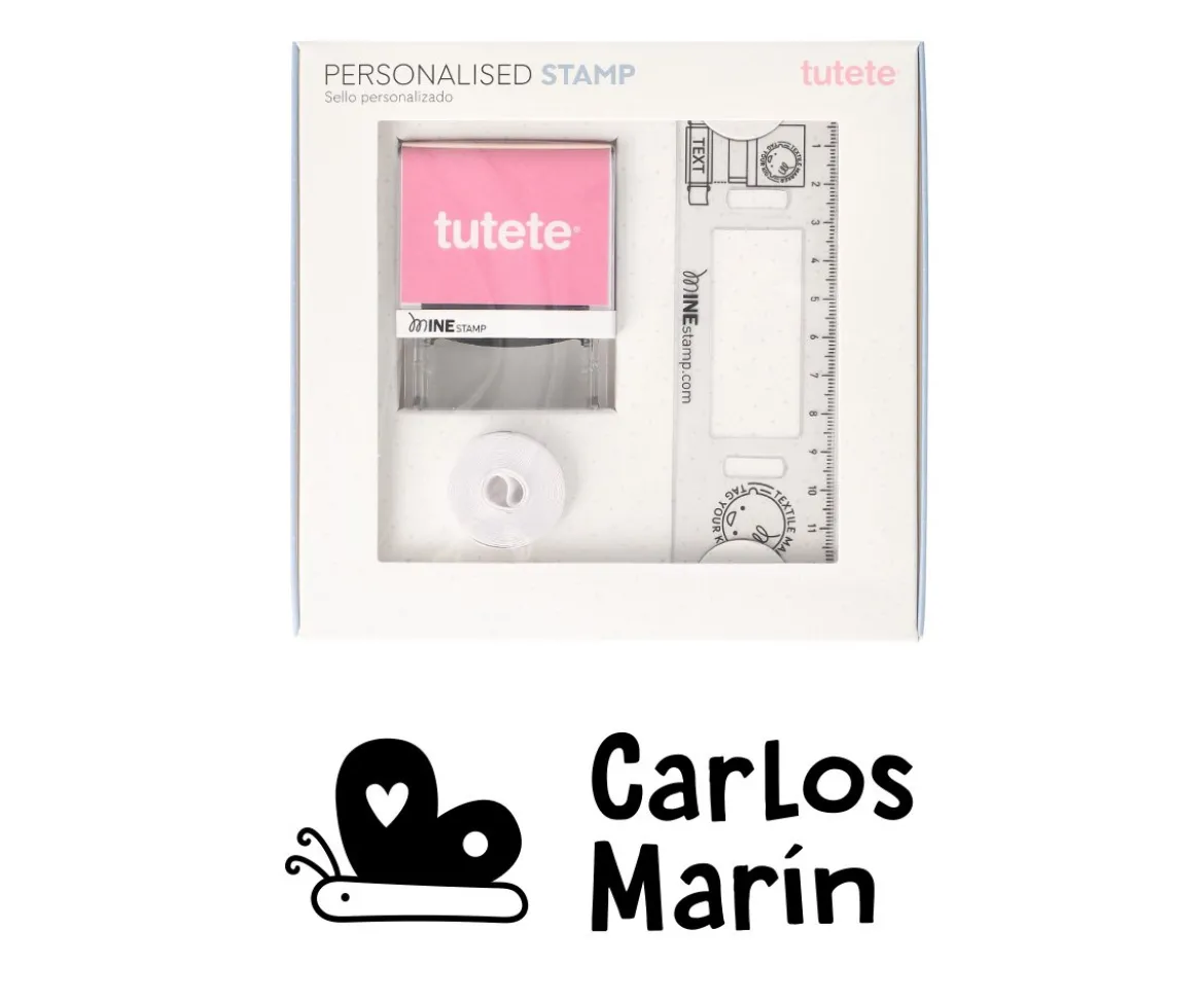 Sello Personalizado Mariposa + Cinta Blanca para Ropa Oscura