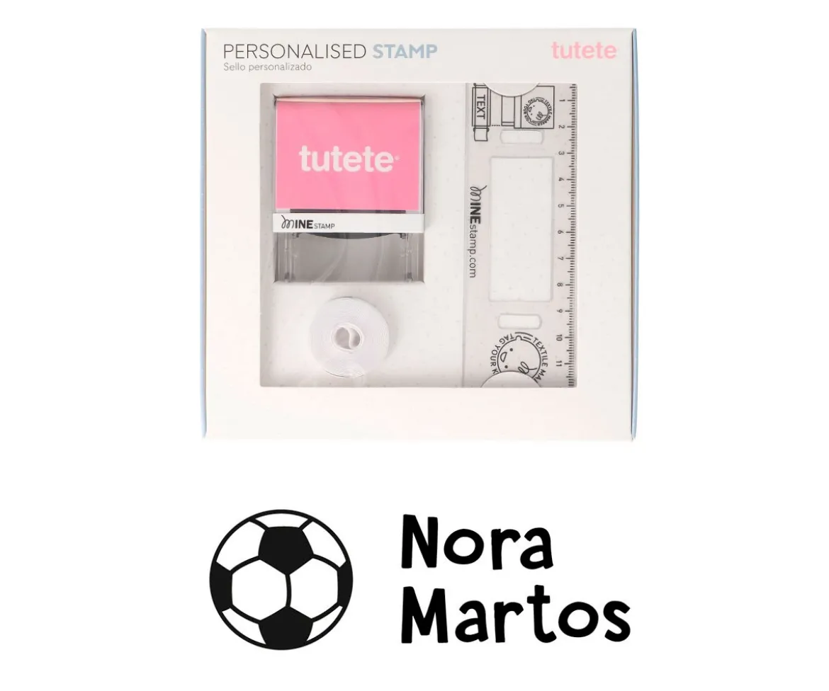 Sello Personalizado Pelota + Cinta Blanca para Ropa Oscura
