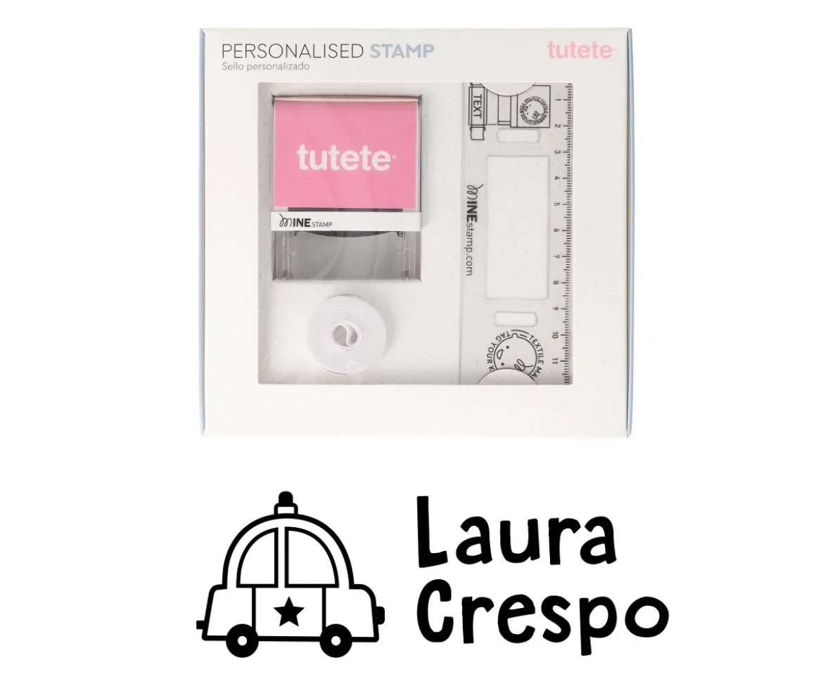 Sello Personalizado Policía + Cinta Blanca para Ropa Oscura