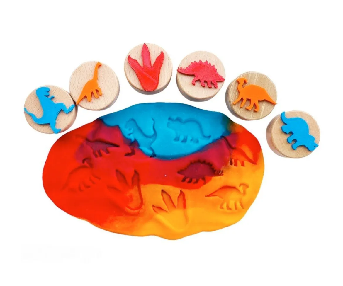 6 Sellos de Madera ChildGen Dinosaurs