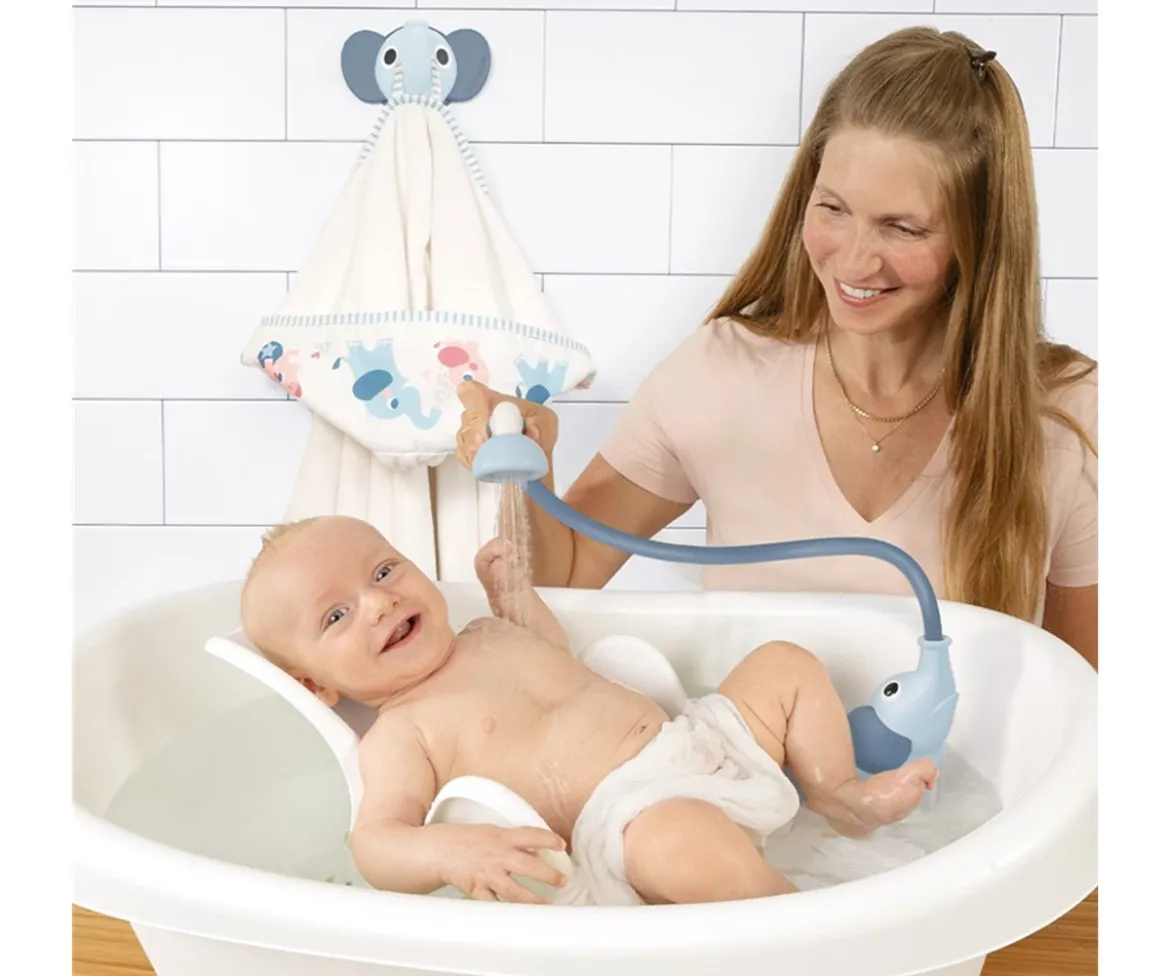 Set Baño Ducha Elefante y Capa Azul