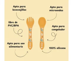 Set de Cuchara y Tenedor de Silicona León