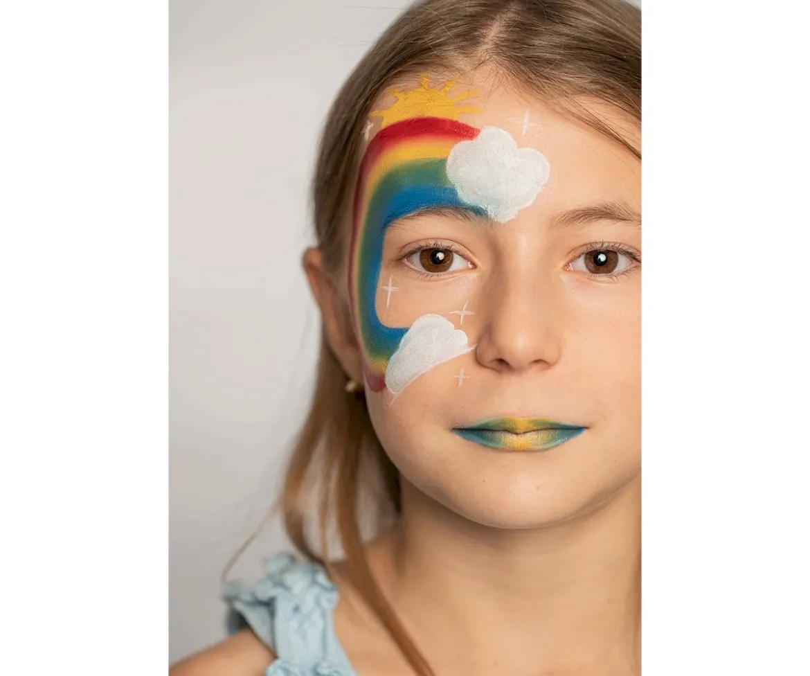 Set De 6 Lápices Maquillaje Facial Colores Rainbow