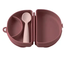 Set de Plato y Cuchara de Silicona Plegable Pink/Cotton Candy