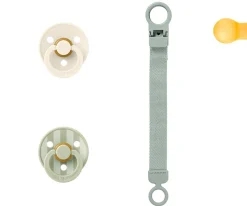 Set de Regalo BIBS Colour Chupete y Clip Loop Sage