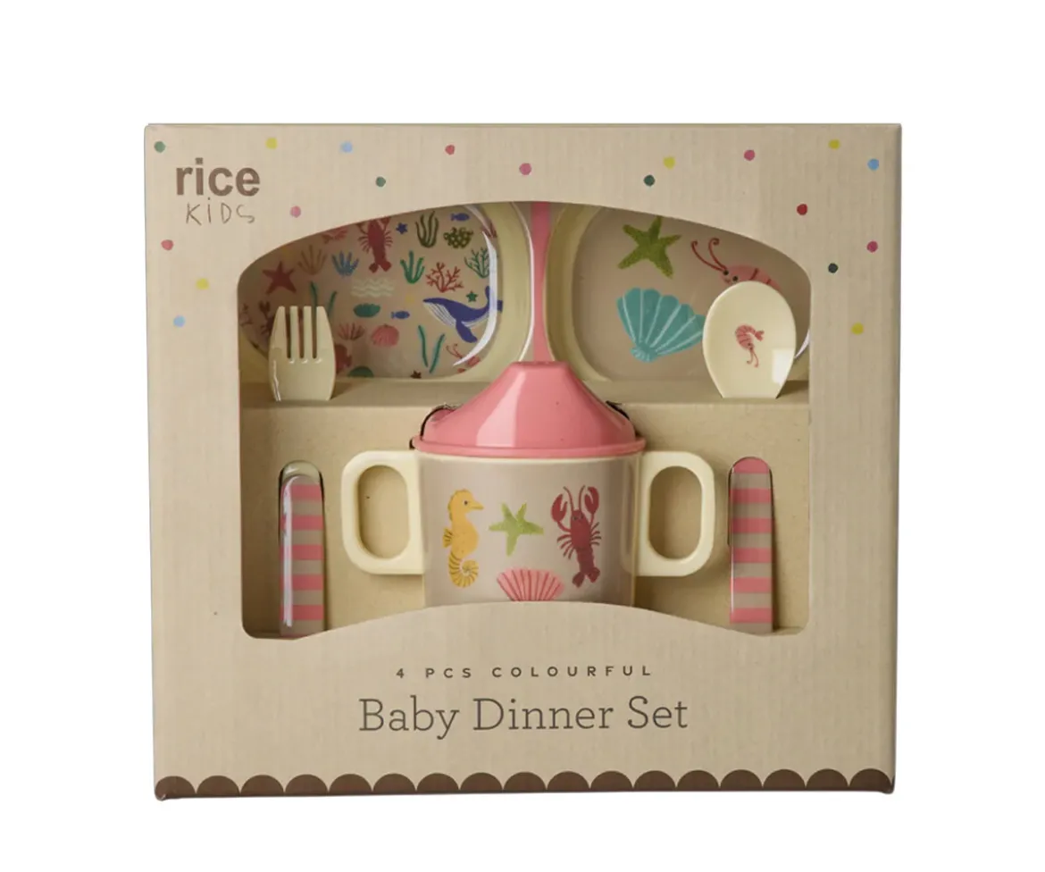 Set de Vajilla Infantil 4 Piezas Ocean Coral