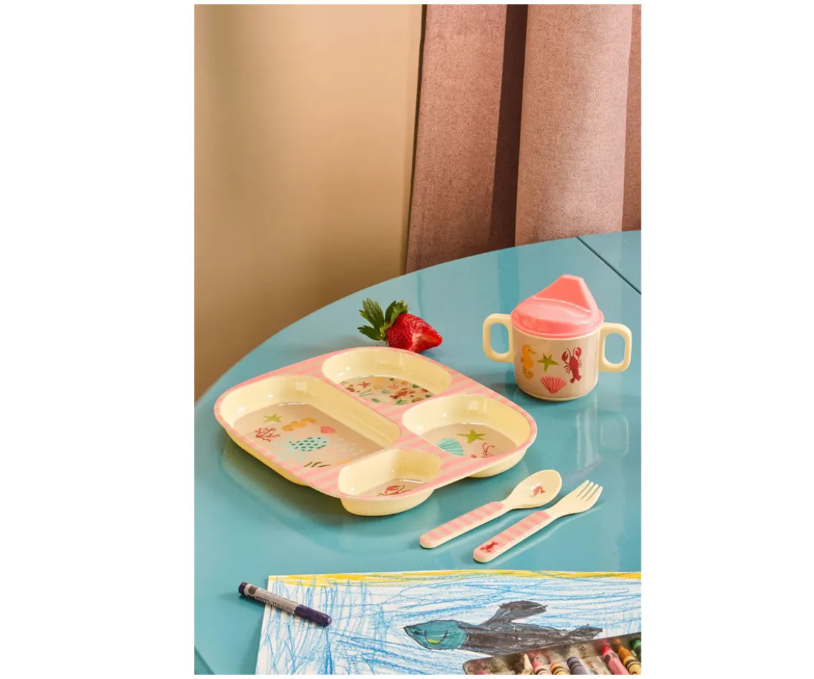 Set de Vajilla Infantil 4 Piezas Ocean Coral
