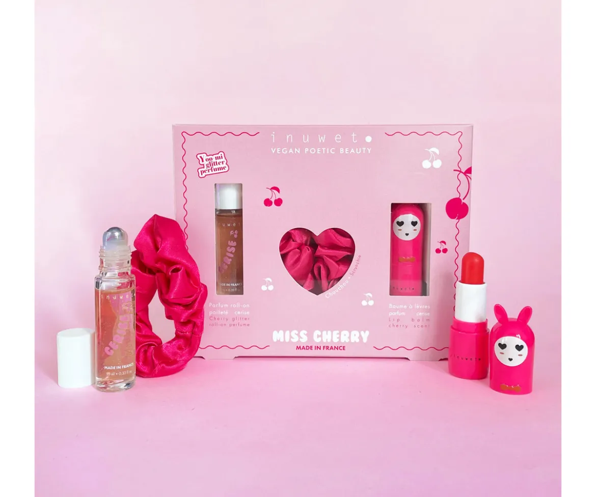 Set Infantil Miss Cherry: Pinza de Pelo Rosa, Perfume y Bálsamo Labial