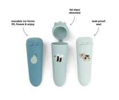 Set 3 Moldes de Silicona para Helados Tiny Farm Blue