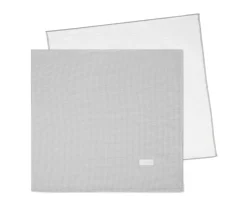 Set 2 Muselinas Little Bloom Vichy Gris 70x70 cm