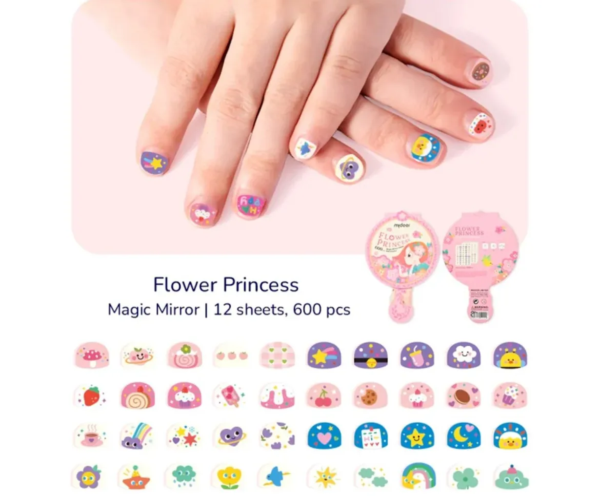 Set Pegatinas para Uñas con Espejo "Princesa Floral"
