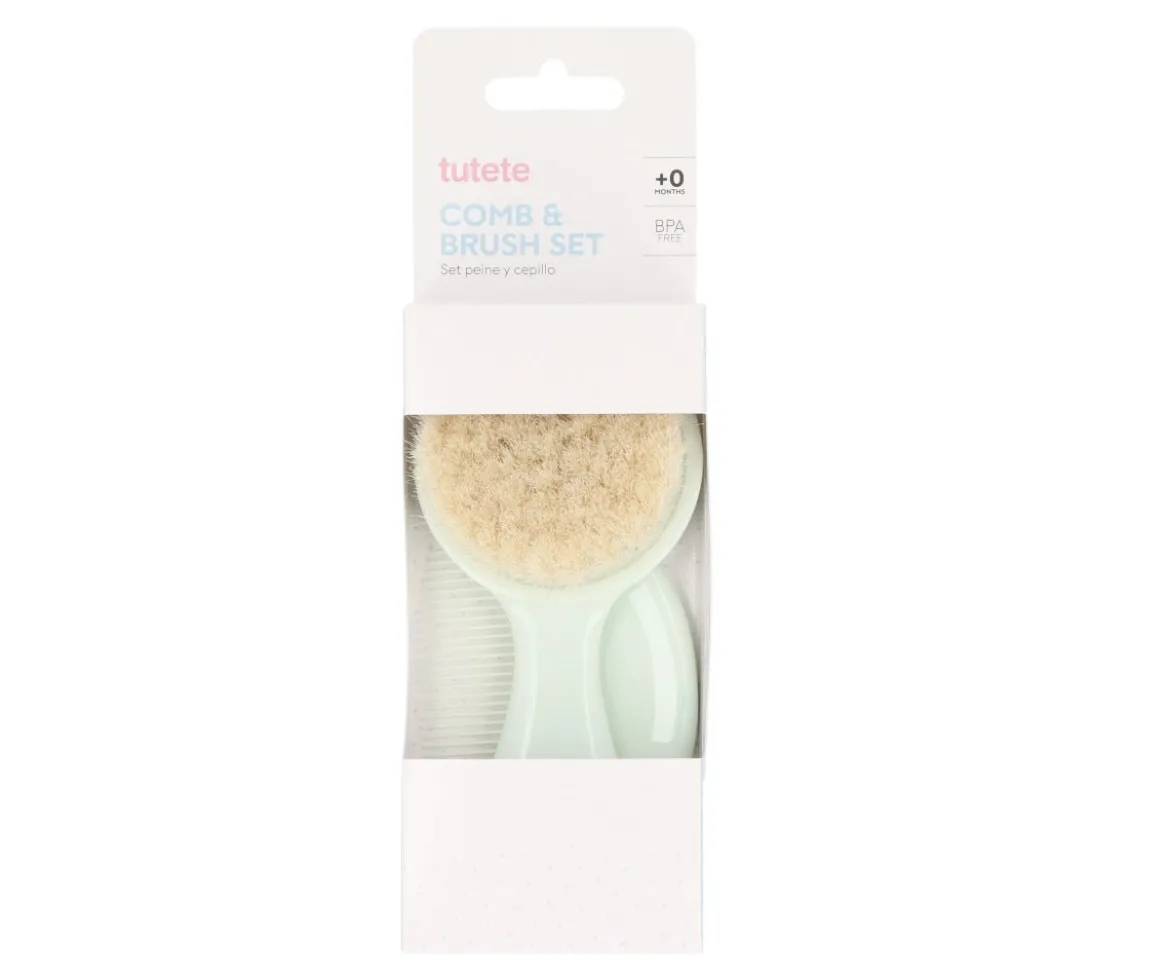 Set Peine y Cepillo Tutete Sage Serenity Personalizable