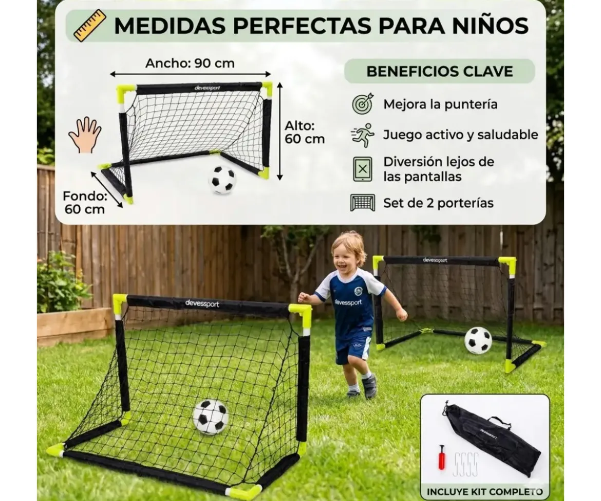 Set 2 Porterías Plegables Fútbol