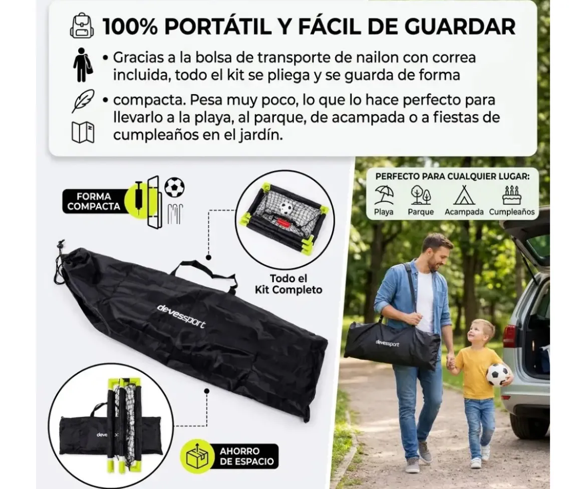 Set 2 Porterías Plegables Fútbol