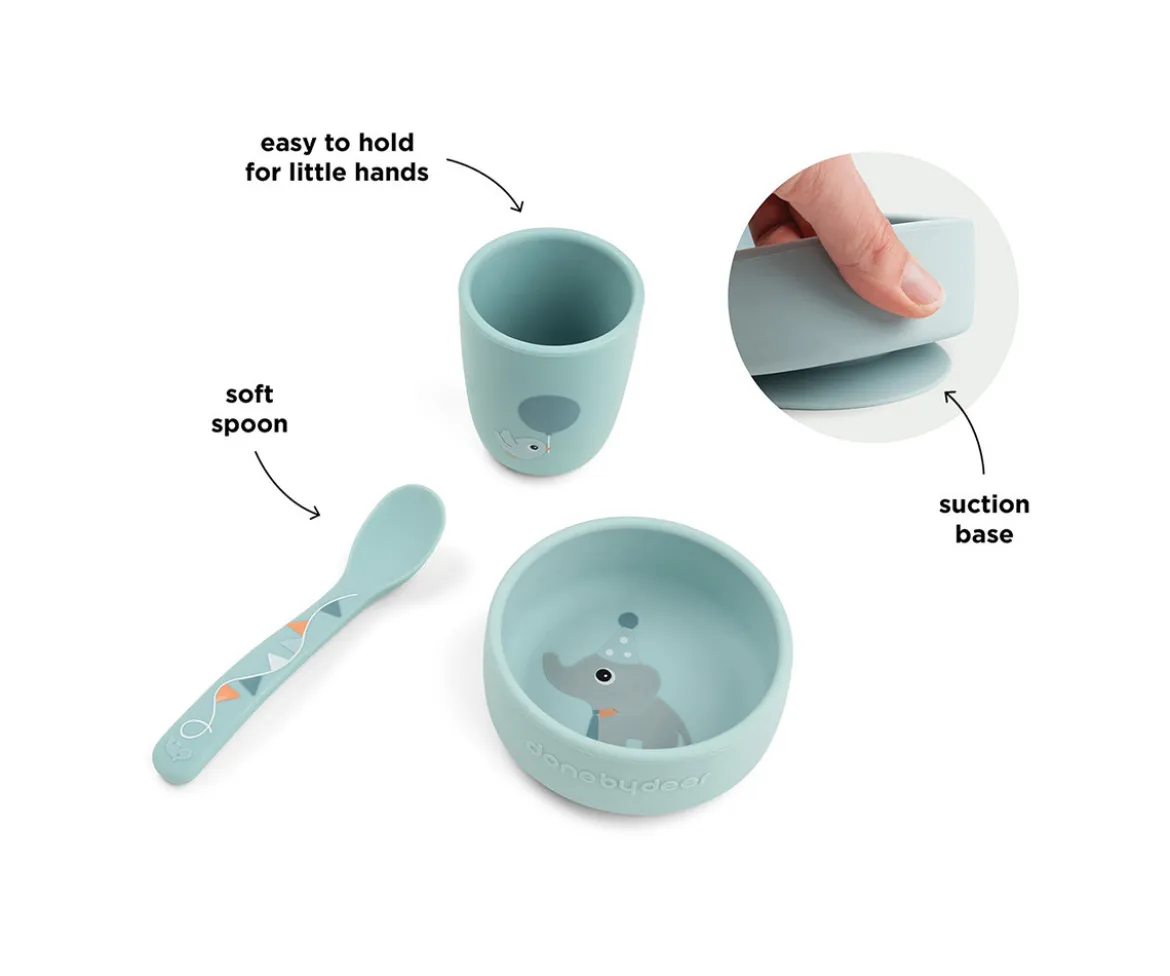 Set Primera Vajilla Stick & Stay Celebration Blue