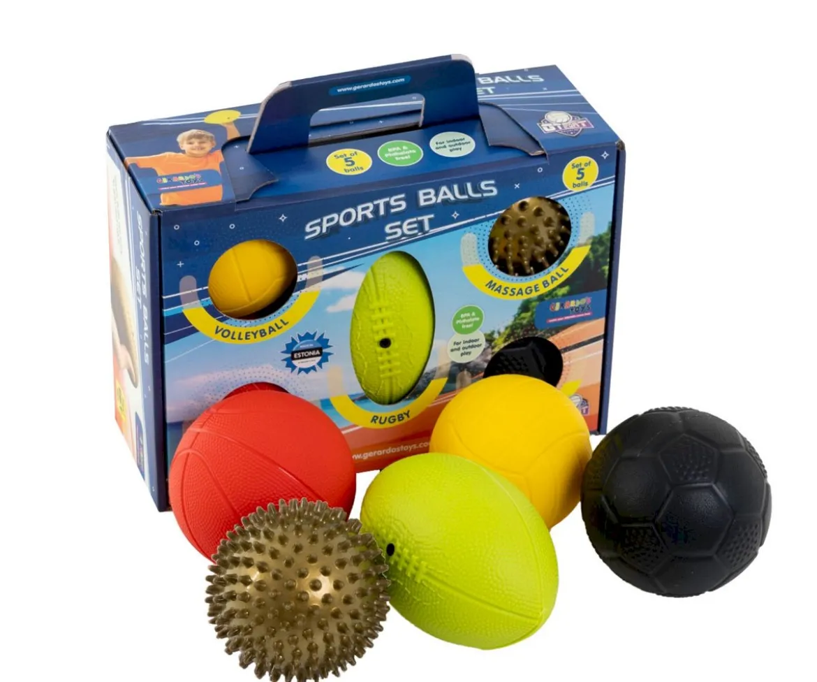 Set 5 Sports Balls Multicolor