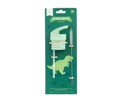 Set Tapa Pajita y Cepillo Dinosaurs