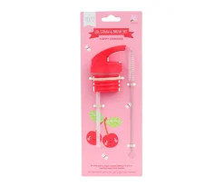 Set Tapa Pajita y Cepillo Happy Cherries