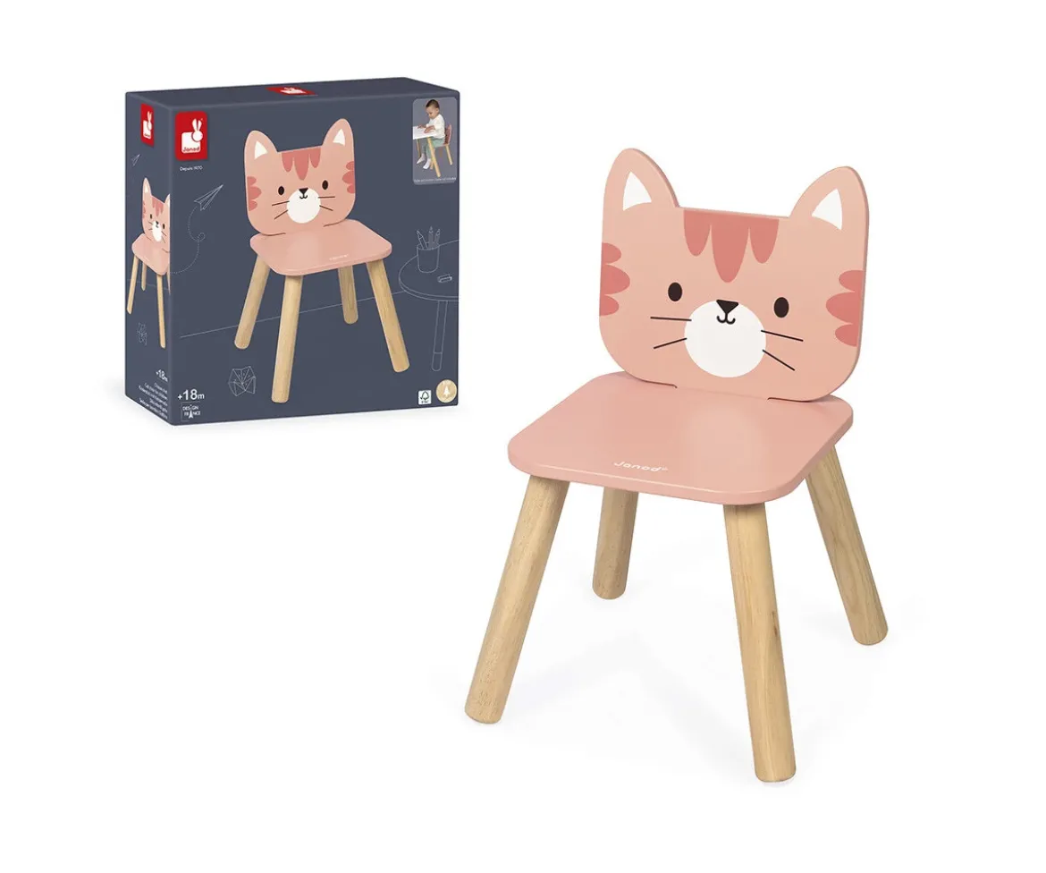 Silla Infantil de Madera Gato