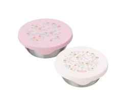 2 SnackBox Acero Inoxidable Flores