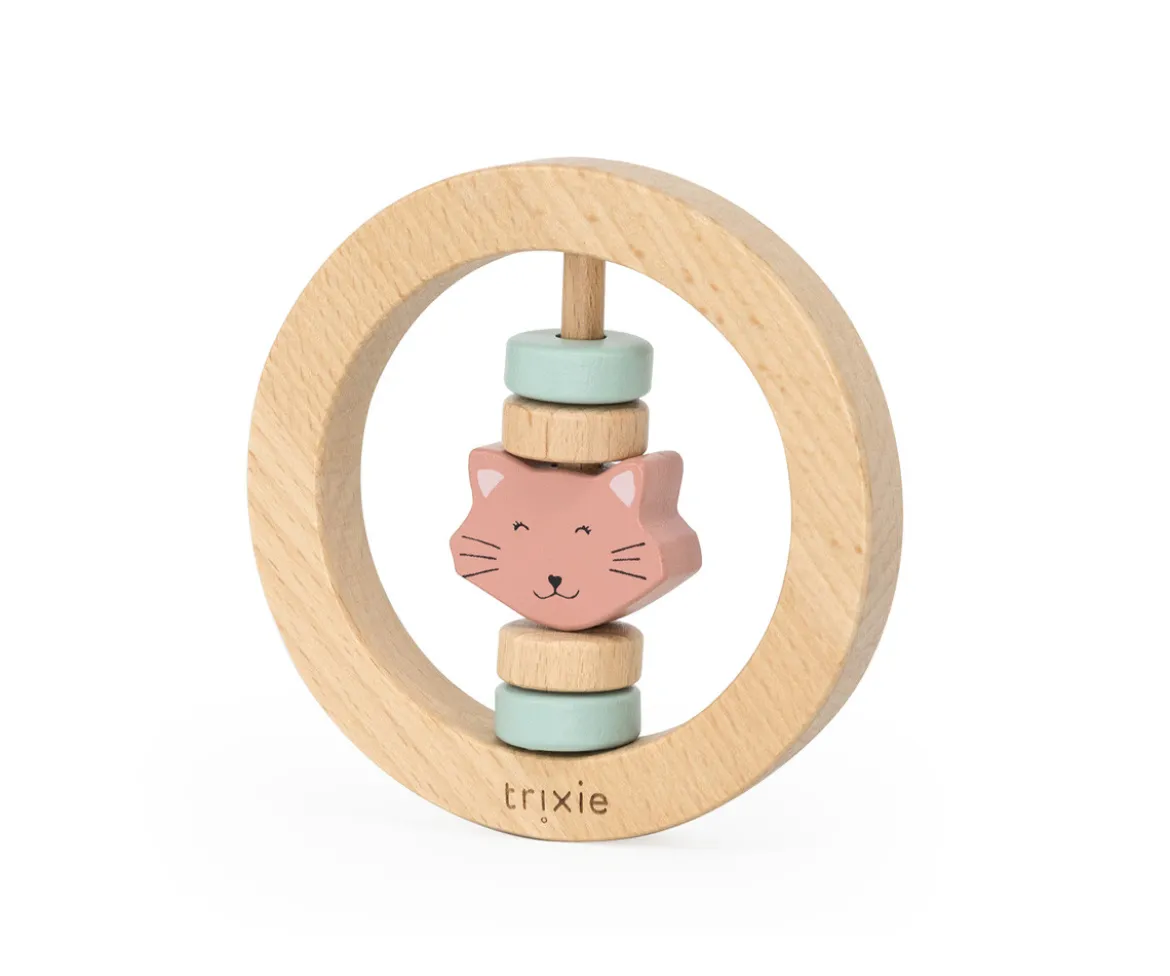 Sonajero de Madera Redondo Mrs. Cat