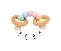 Sonajero Mordedor Silicona Personalizado Ecologic Sweet Rainbow