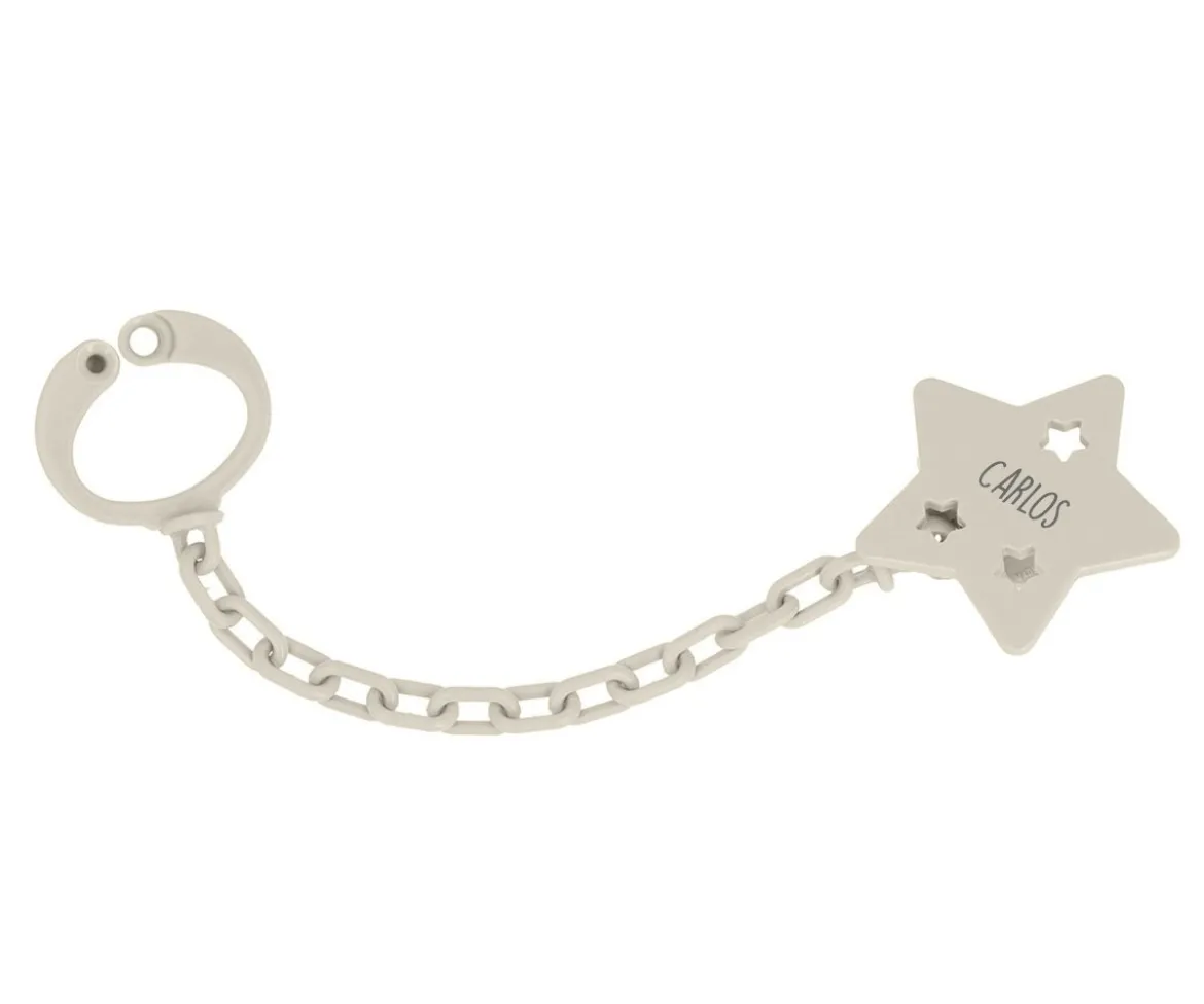 Sujetachupetes Personalizable Estrella Gris