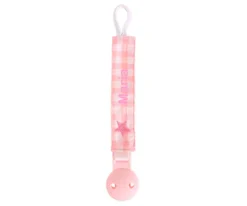 Sujetachupetes Personalizado Vichy Star Rosa