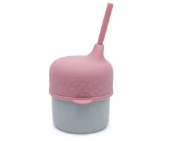 Tapa Sippie para Vaso Silicona Rosa Empolvado