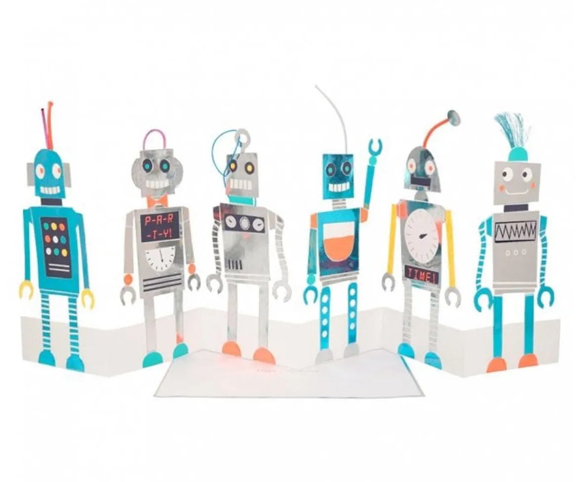 Tarjeta de Cumpleaños Robots