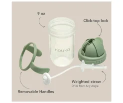 Taza Antiderrame Non-Spill con Pajita Flexible con Peso 260ml Moss