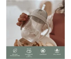 Taza Antiderrame Non-Spill con Pajita Flexible con Peso 240ml Soft Sand