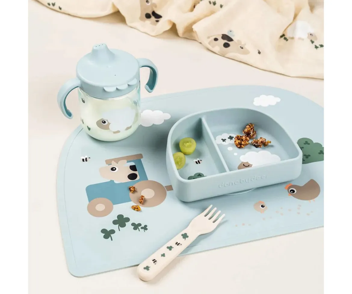 Taza de Aprendizaje Tritán Tiny Farm Blue