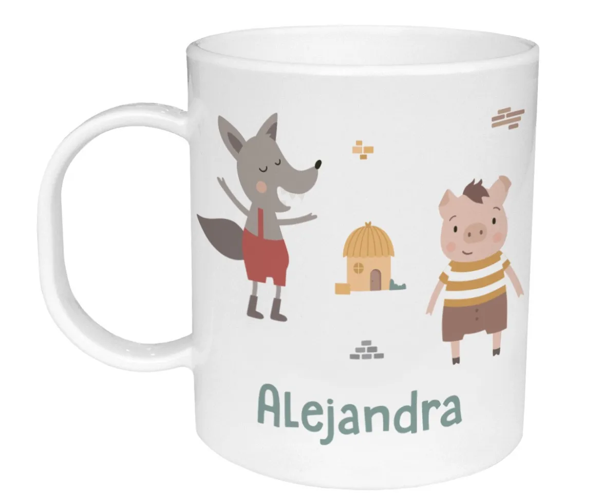 Taza de Plástico Personalizada The Three Little Pigs