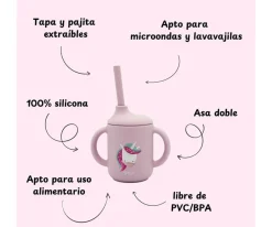 Taza de Silicona con Pajita Unicornio 120ml