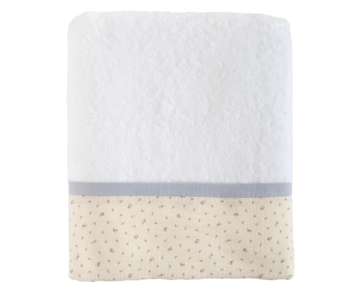 Toalla de Baño Flor Azul Personalizable