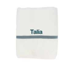 Toalla de Baño Rainbow Dots Azul Personalizable