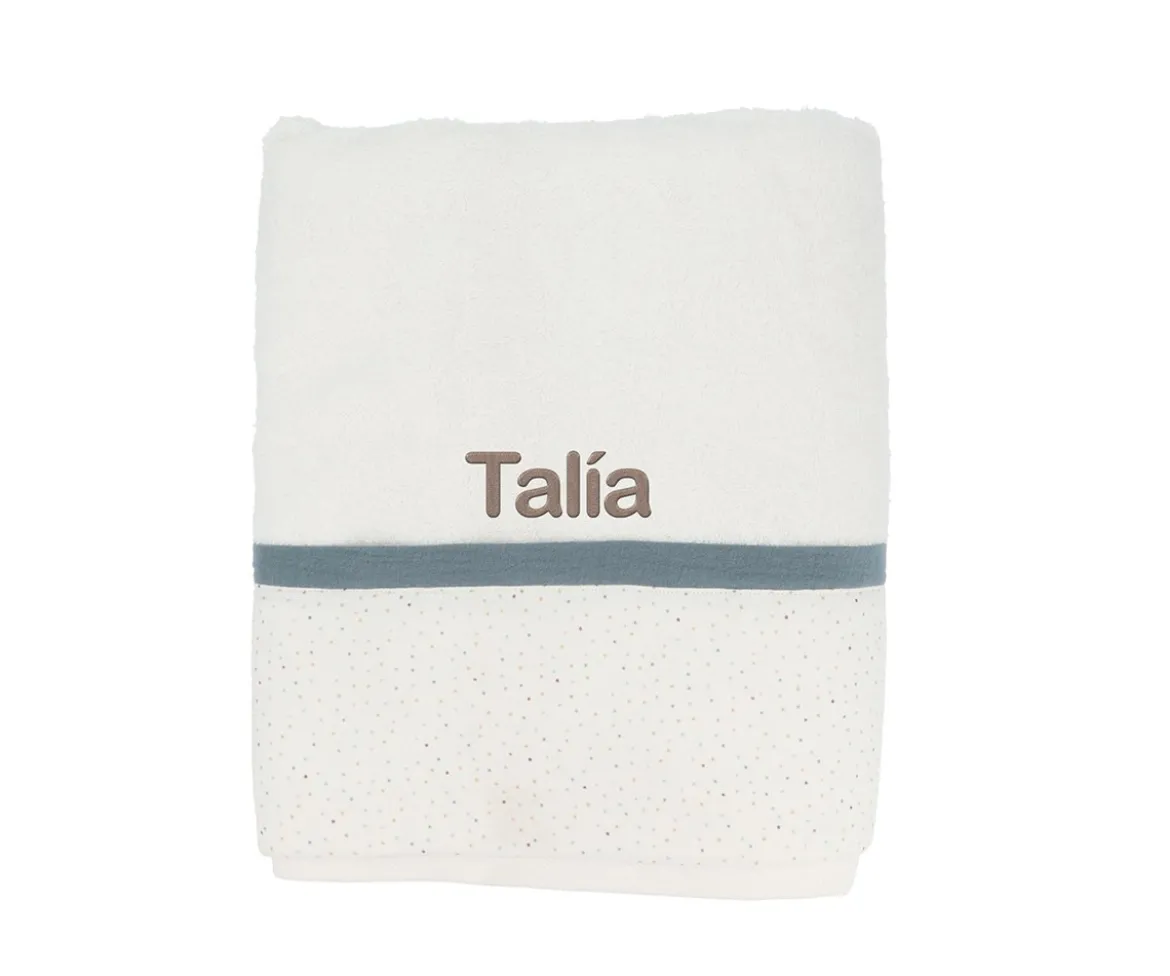 Toalla de Baño Rainbow Dots Azul Personalizable