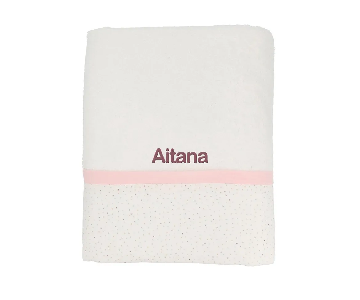Toalla de Baño Rainbow Dots Rosa Personalizable