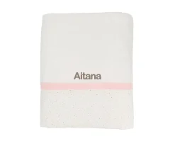 Toalla de Baño Rainbow Dots Rosa Personalizable