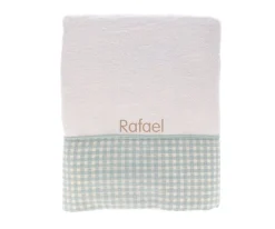 Toalla de Baño Vichy Verde Personalizable